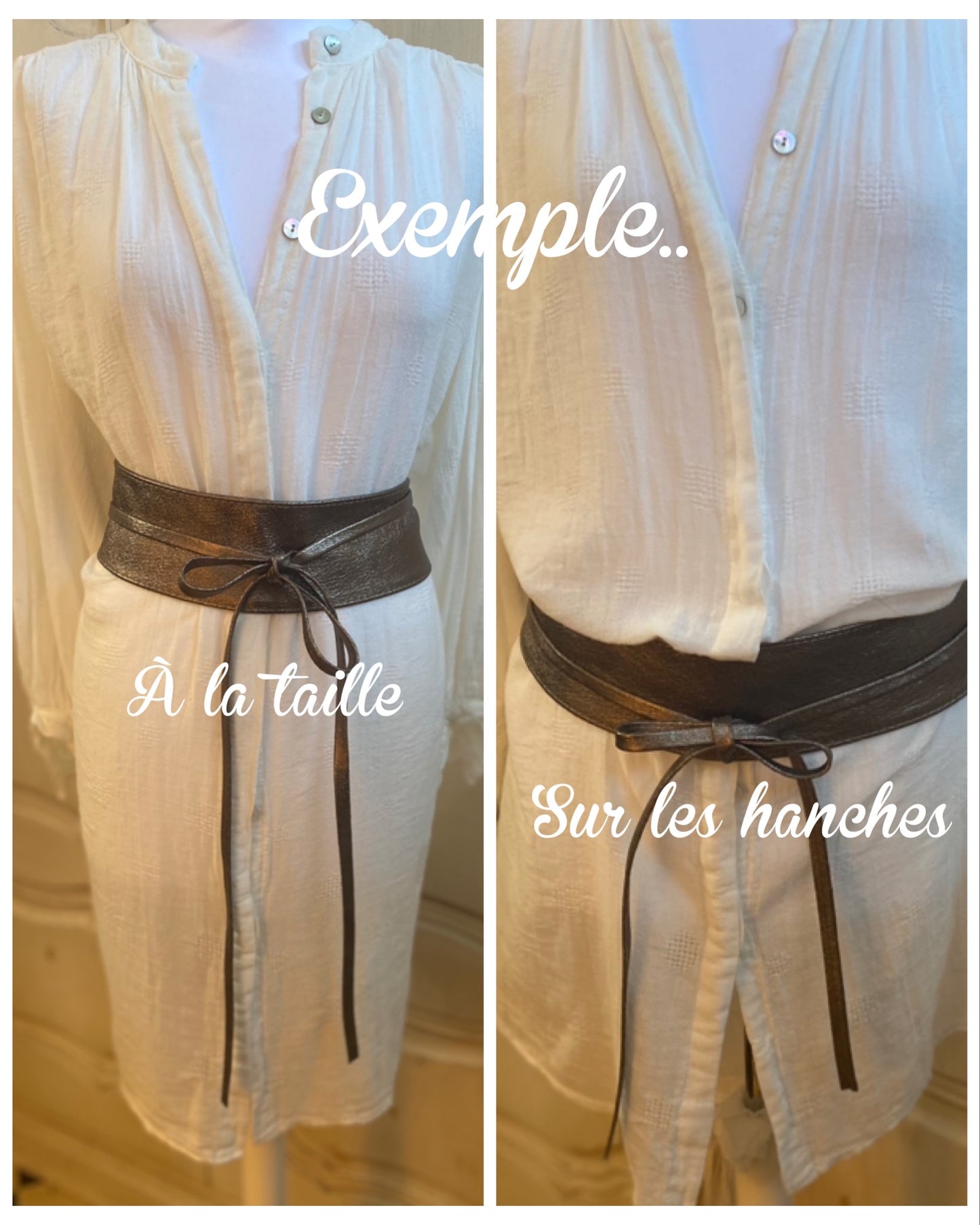 Ceinture Kimono violet convient du 38 au 52