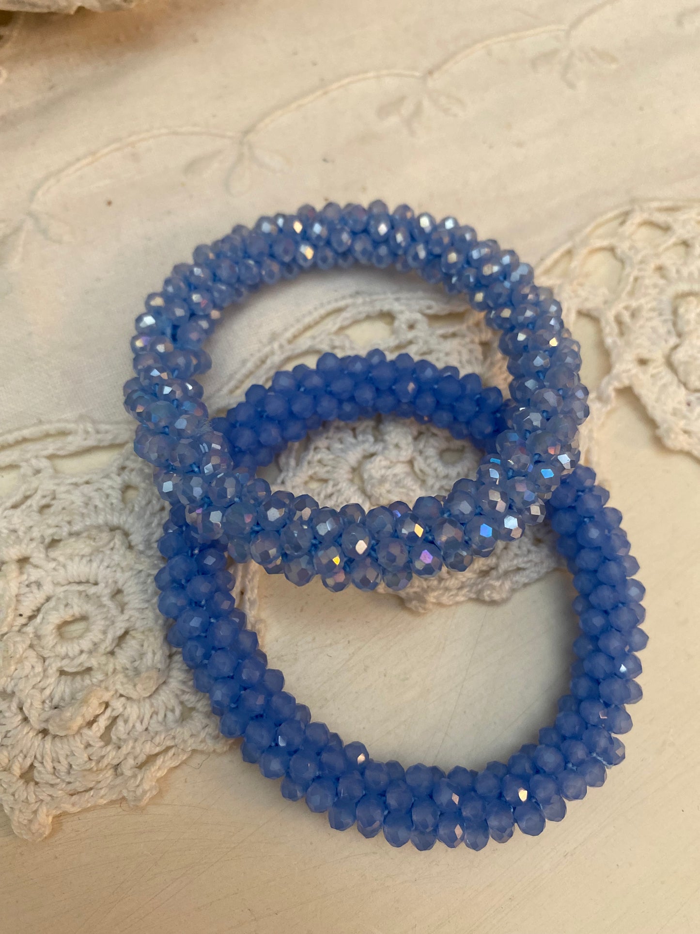 Bracelet torsadé duo bleu
