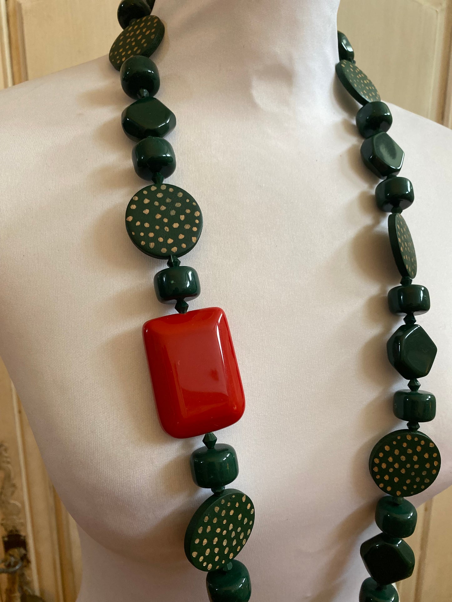 Sautoir Couture vert