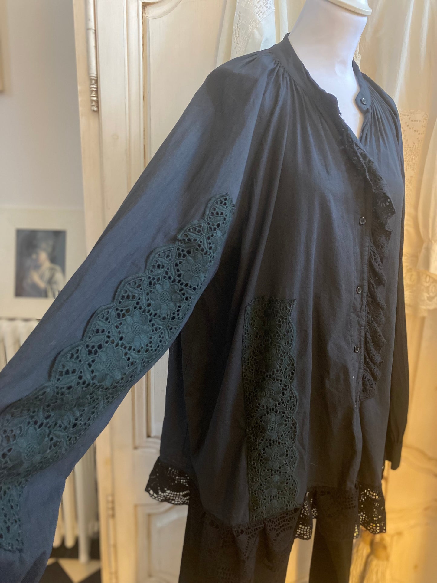 Blouse Bohème noir convient du 42 au 52