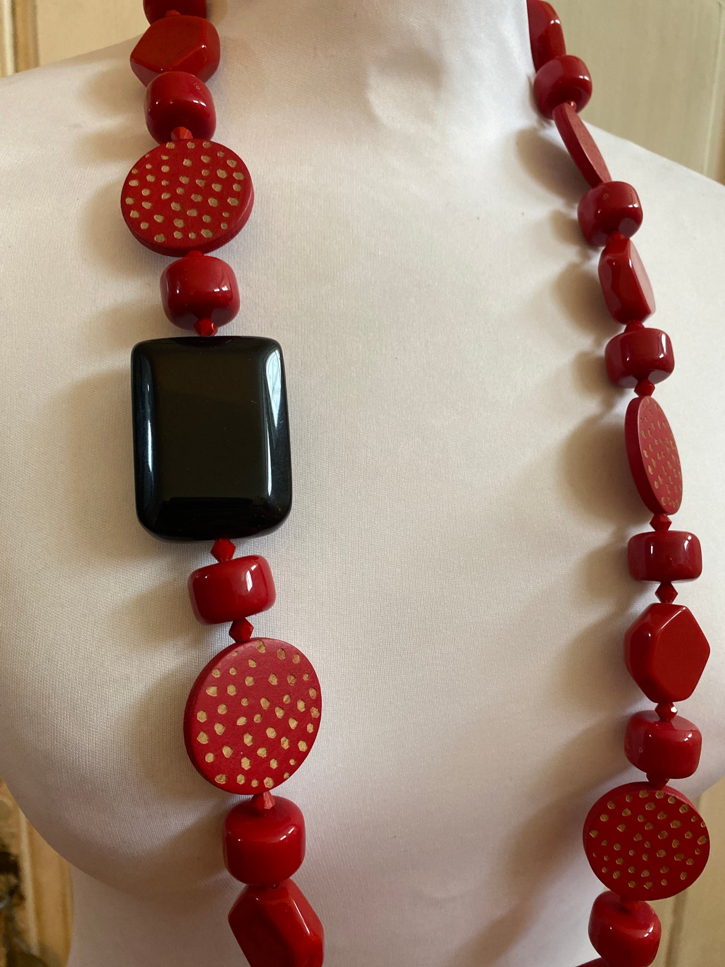 Sautoir Couture rouge