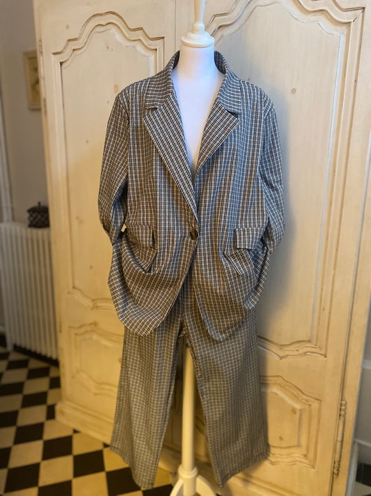 Pantalon prince de Galles marine, convient du 44 au 48