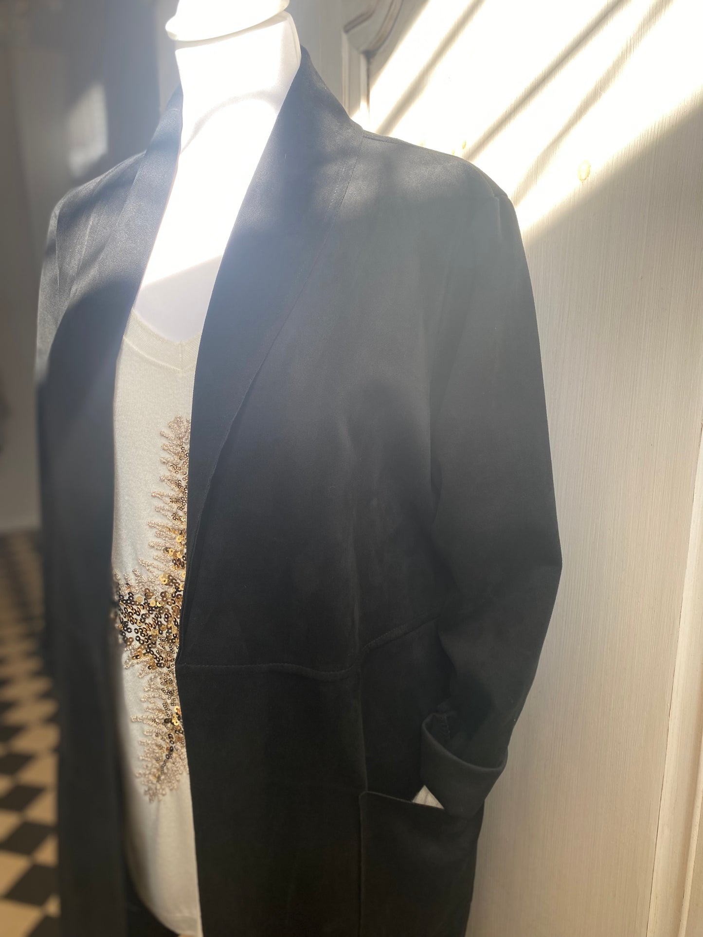 Veste noir suédine convient du 40 au 46