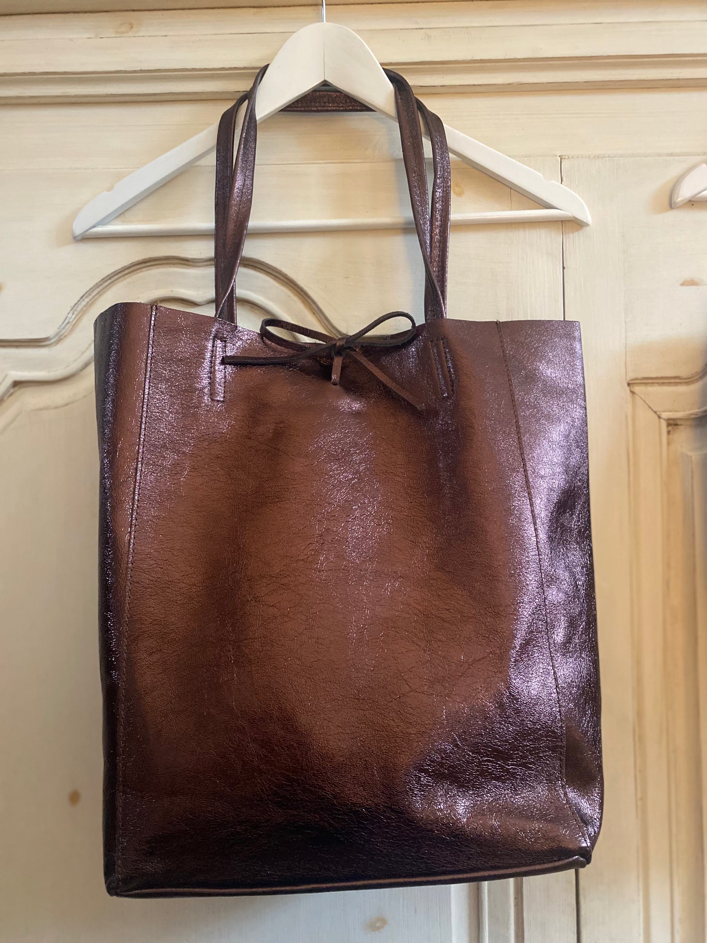 Sac en cuir vachette chocolat glacé