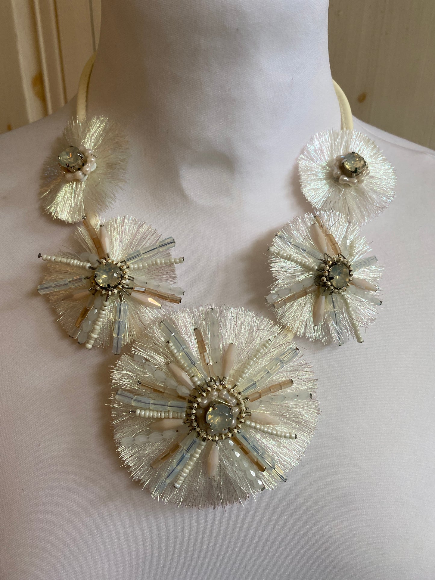 Collier irisé blanc nacre