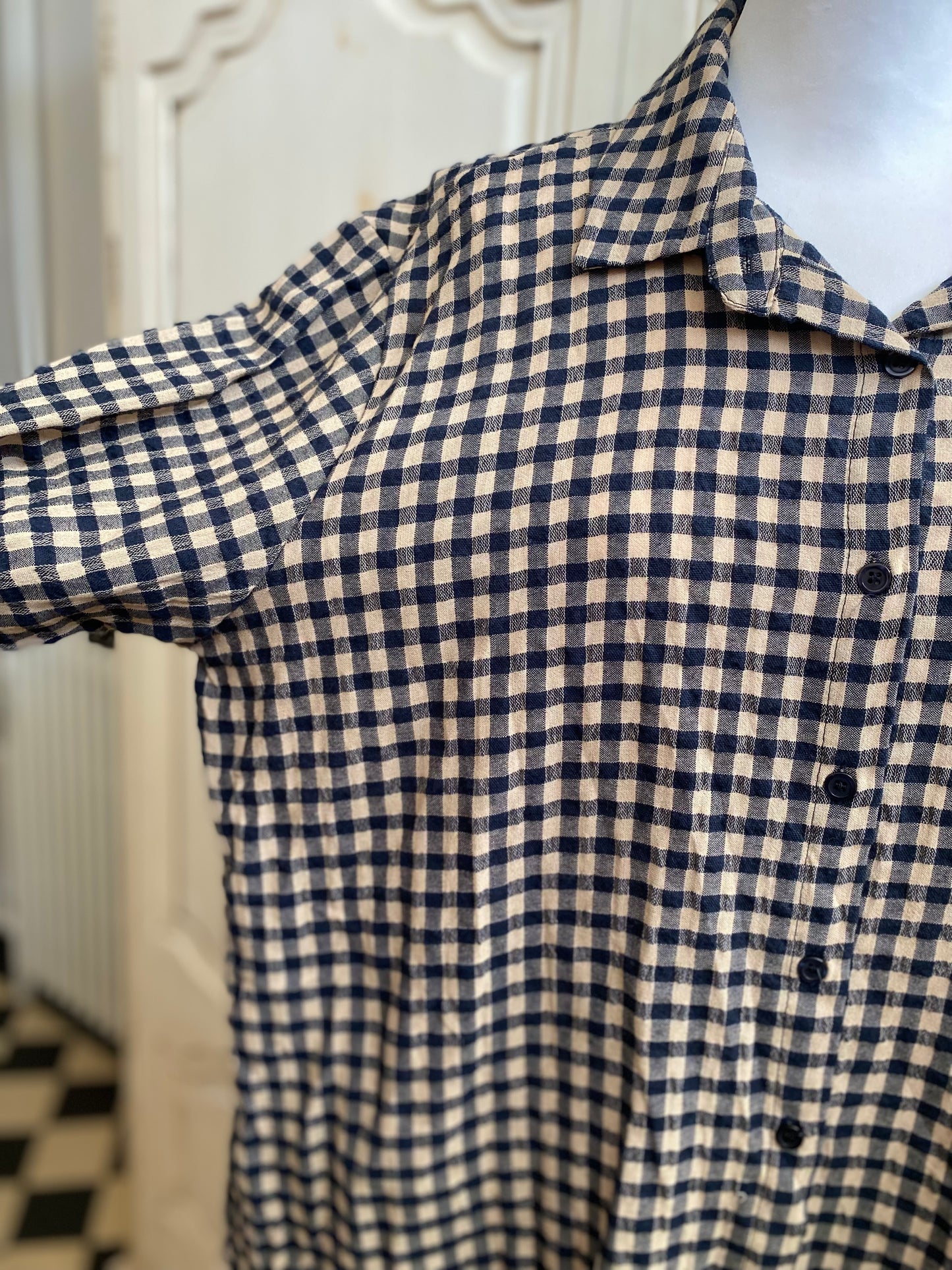 Chemise vichy marine du 40 au 46+