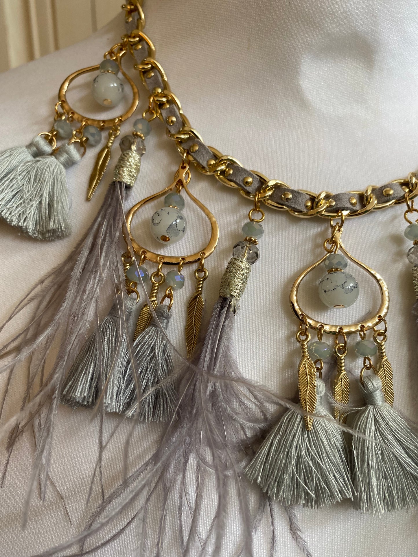 Collier Fée gris clair
