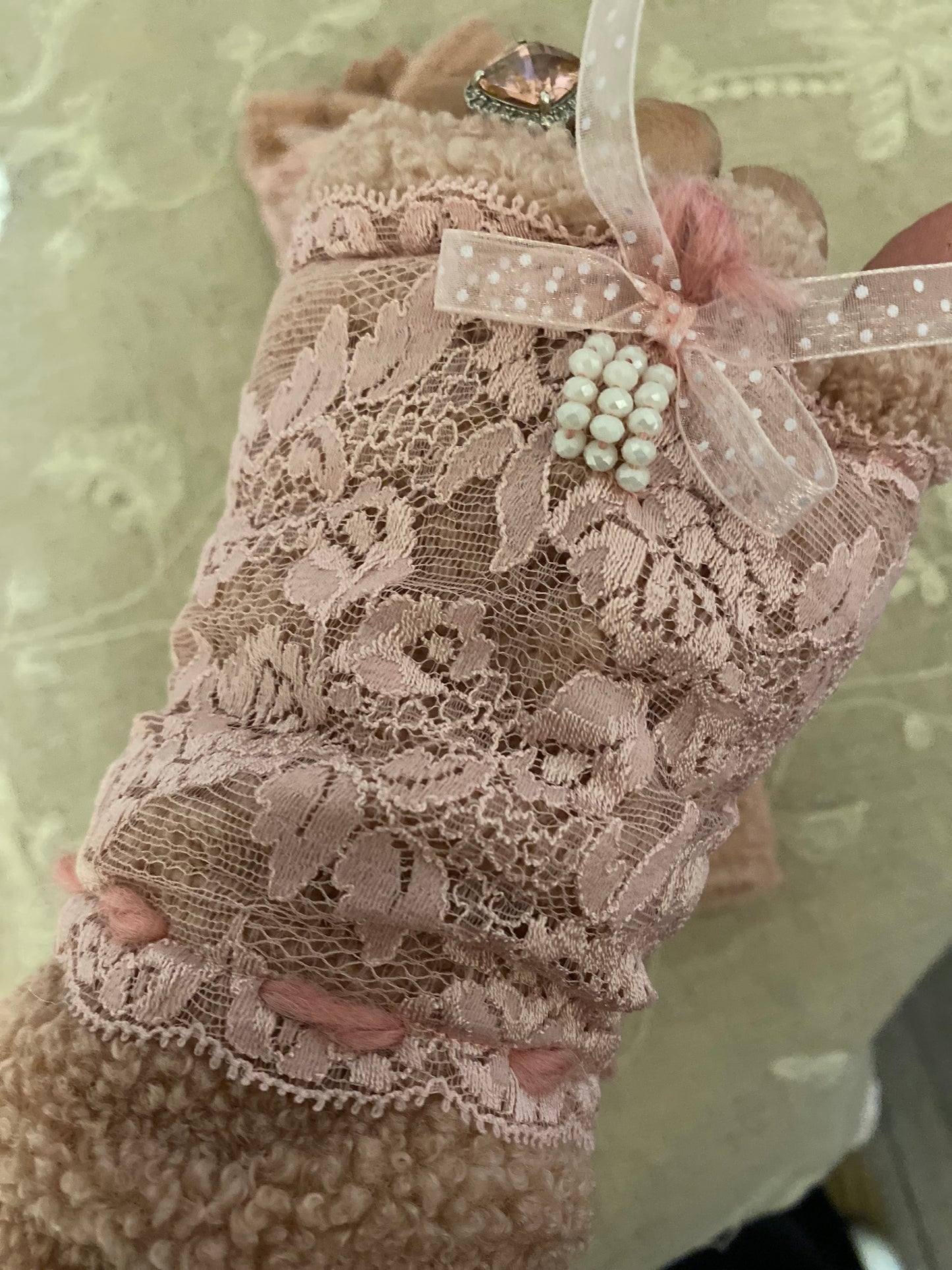 Mitaine Rose poudré T.U