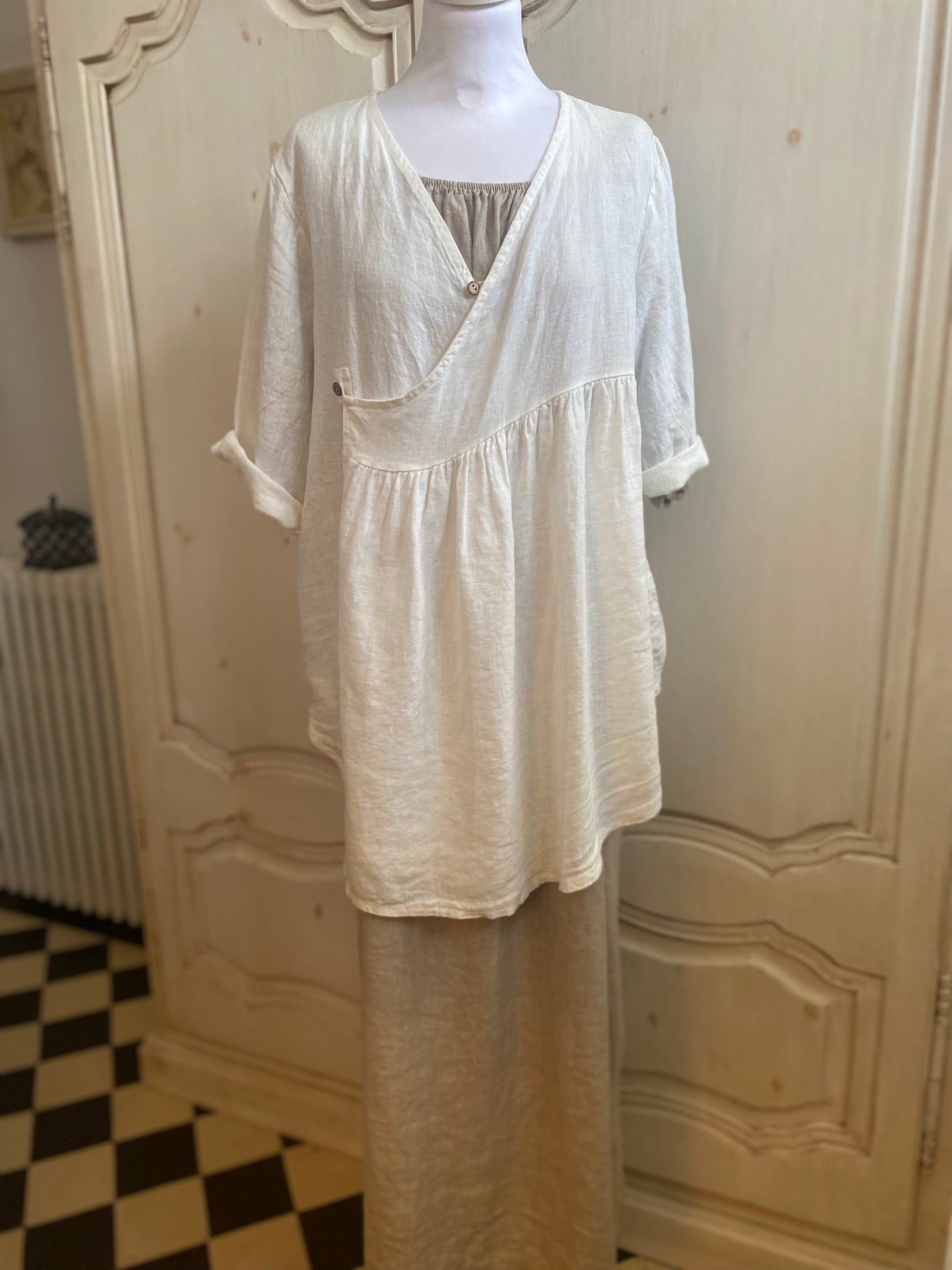 Veste tunique lin Agnès convient du 40 au 44 
