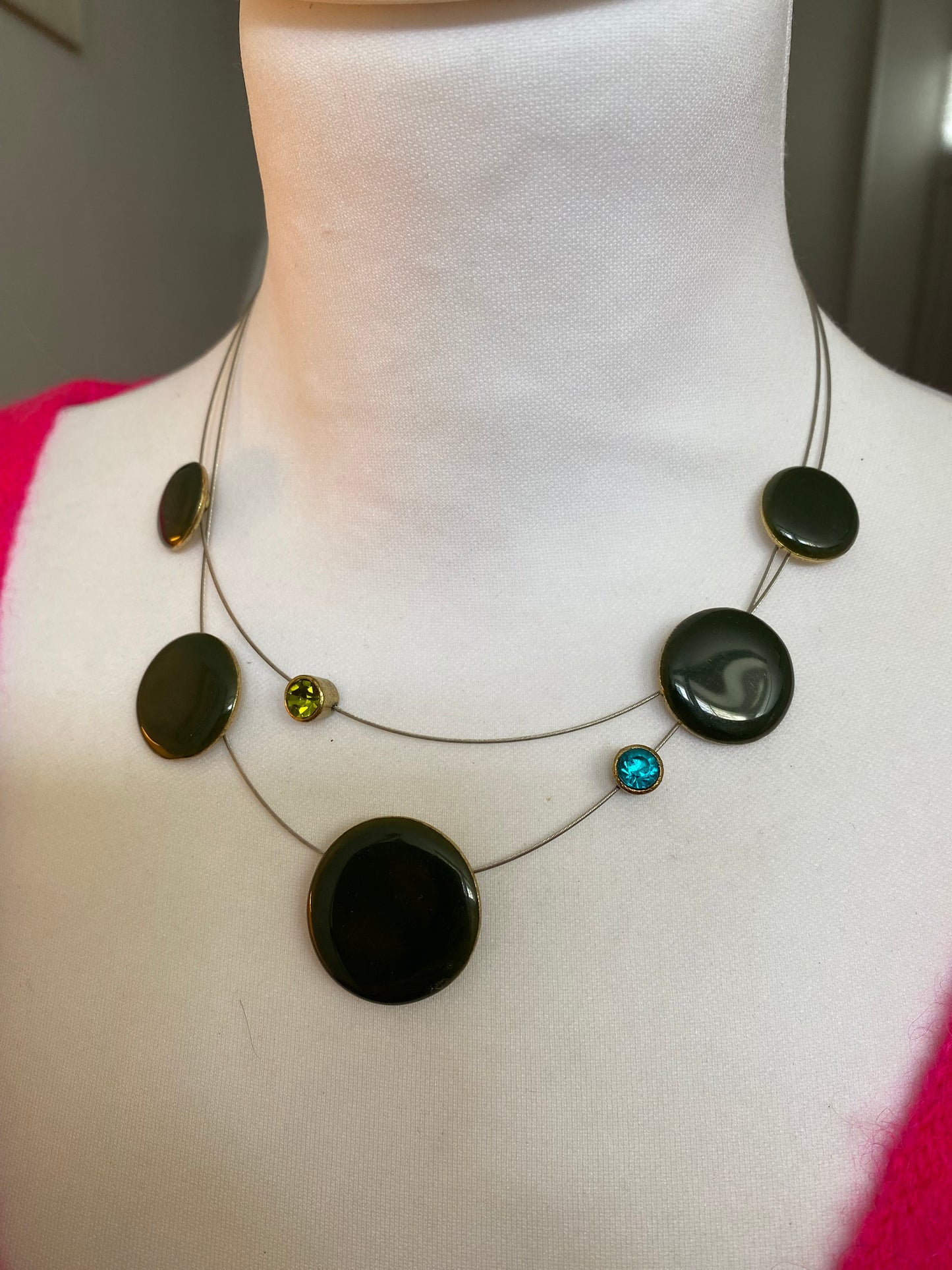 Collier planète vert