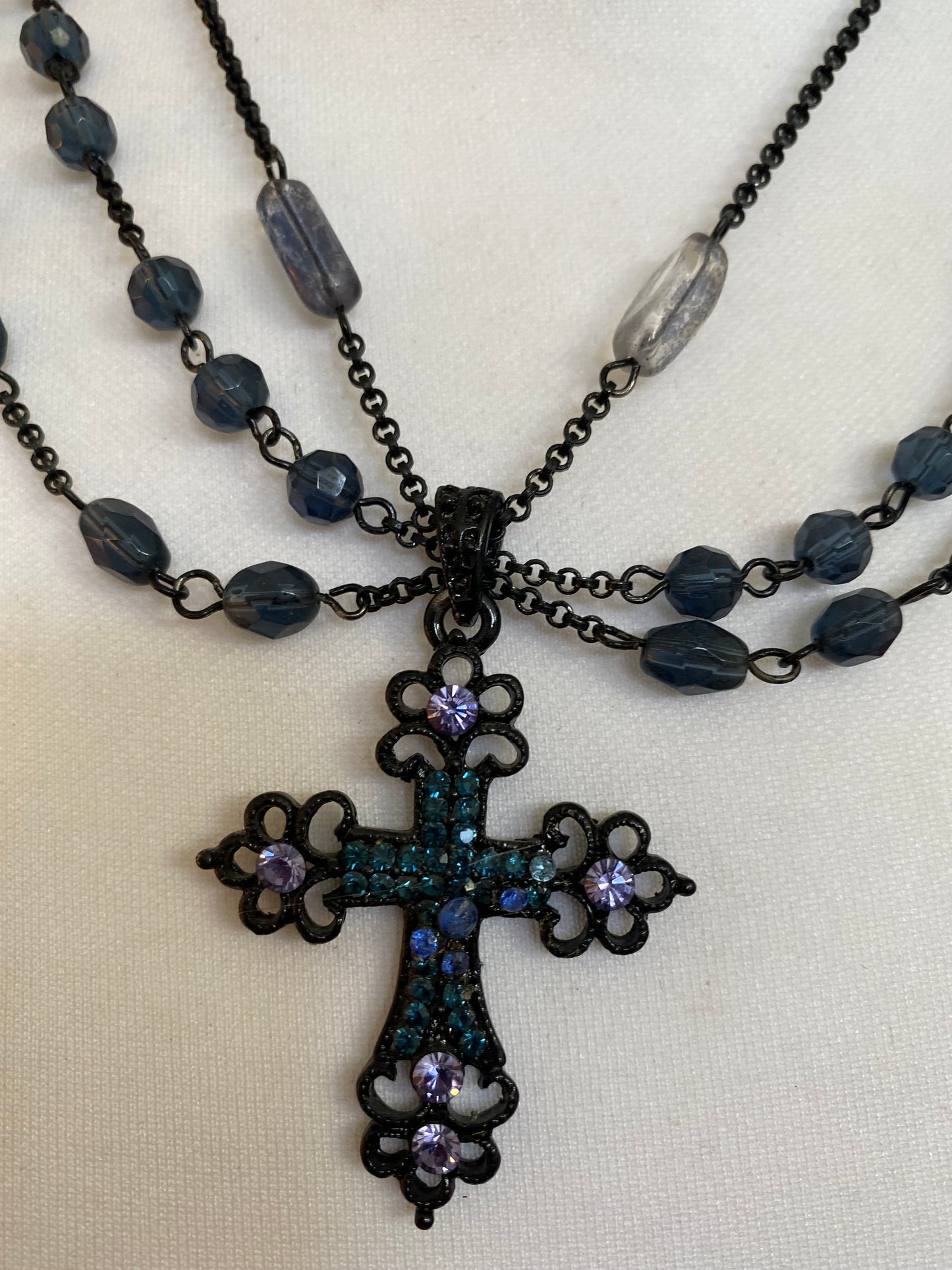 Collier Croix marine