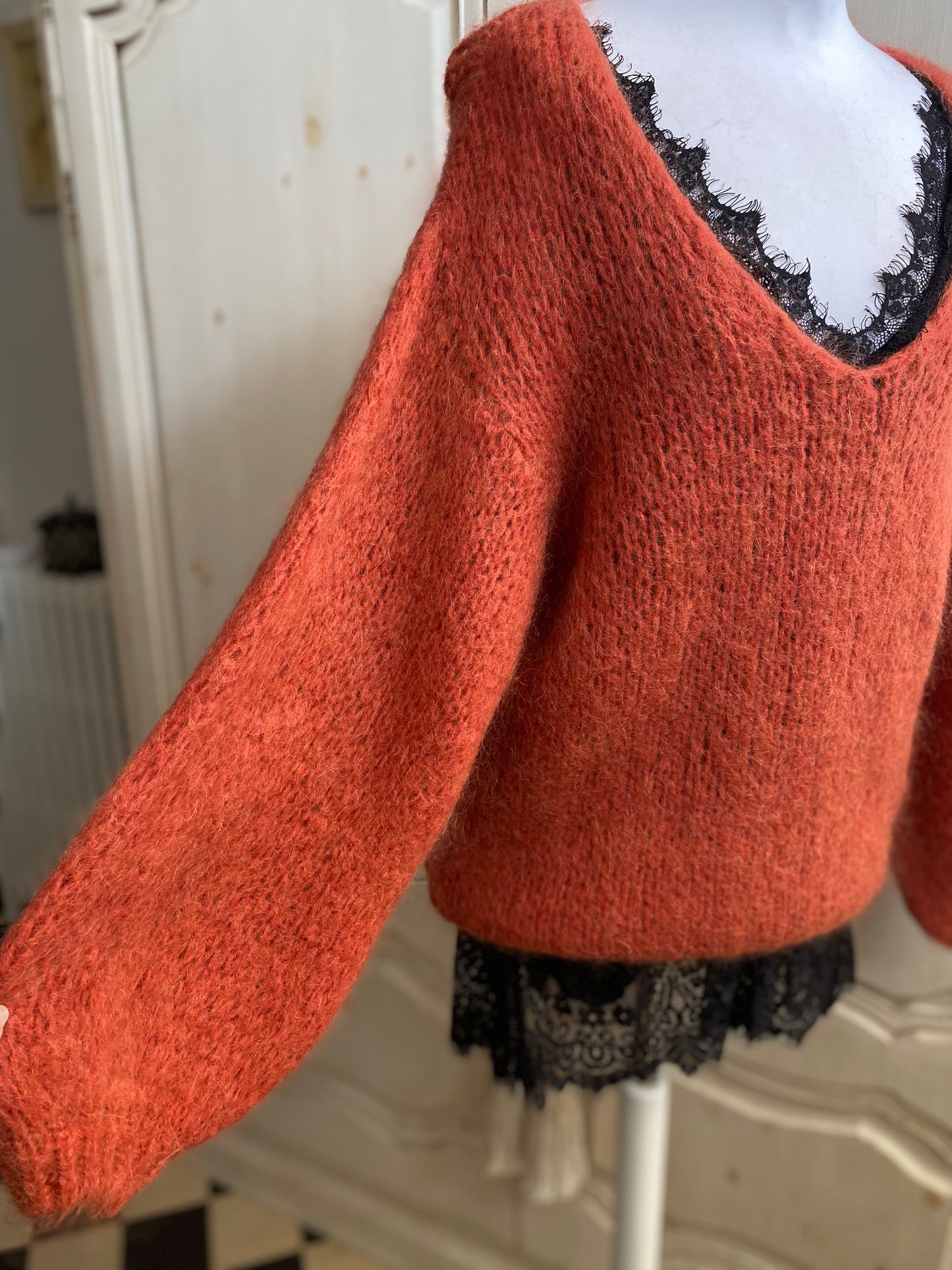 Pull Elise brique du 38 au 46