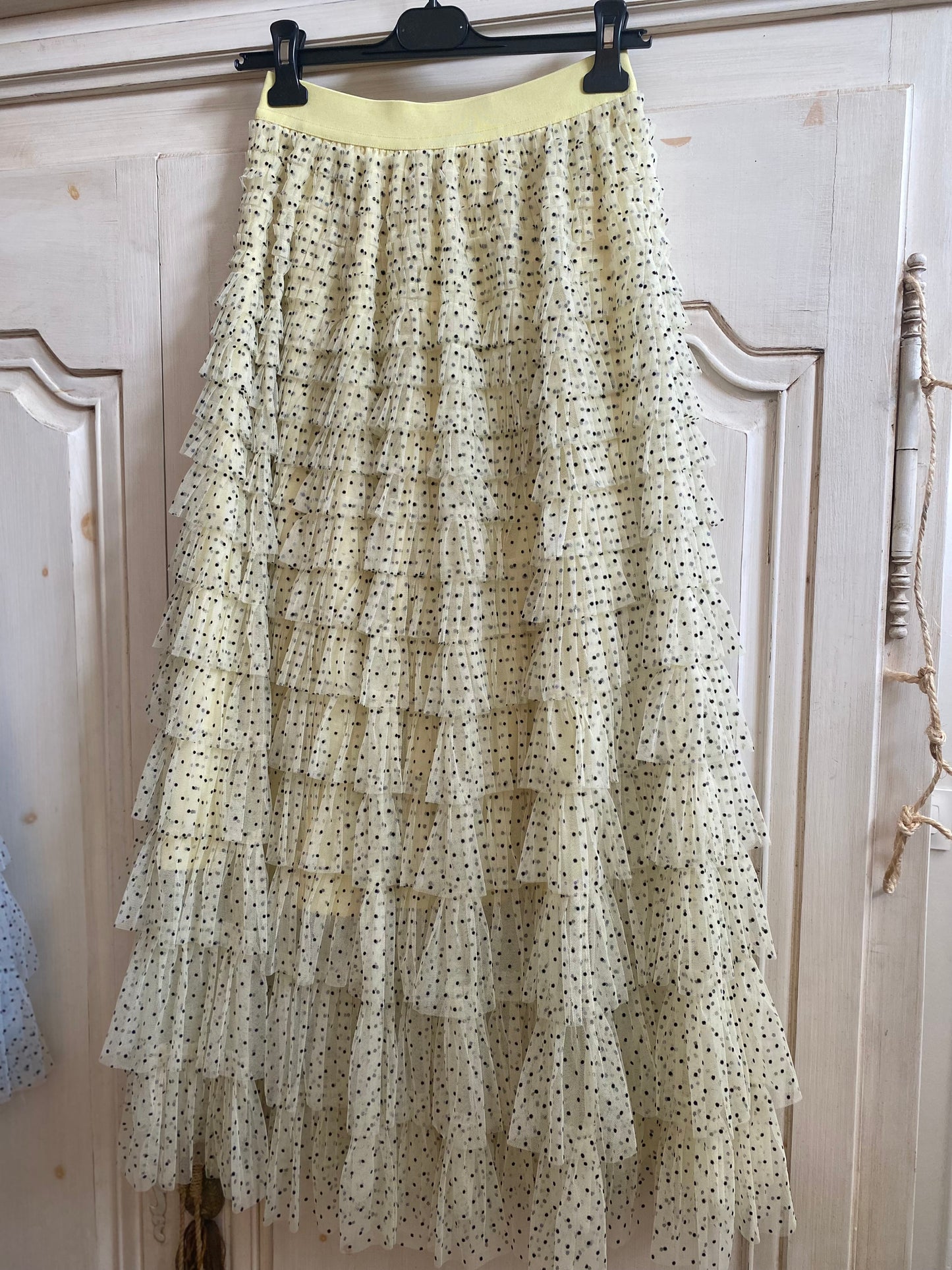 Jupe froufrou pois jaune du 38 au 46