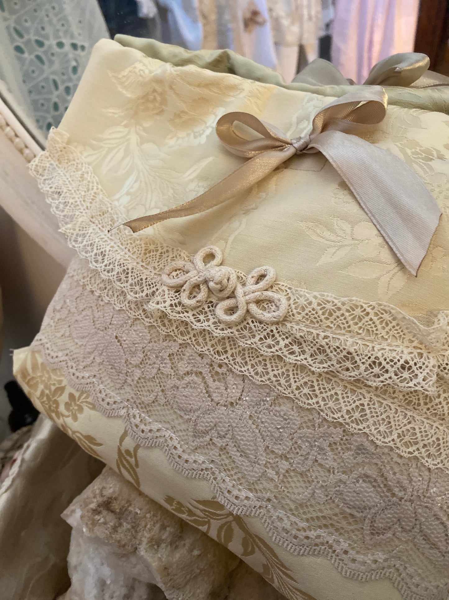 Pochette Taffetas de soie Creme