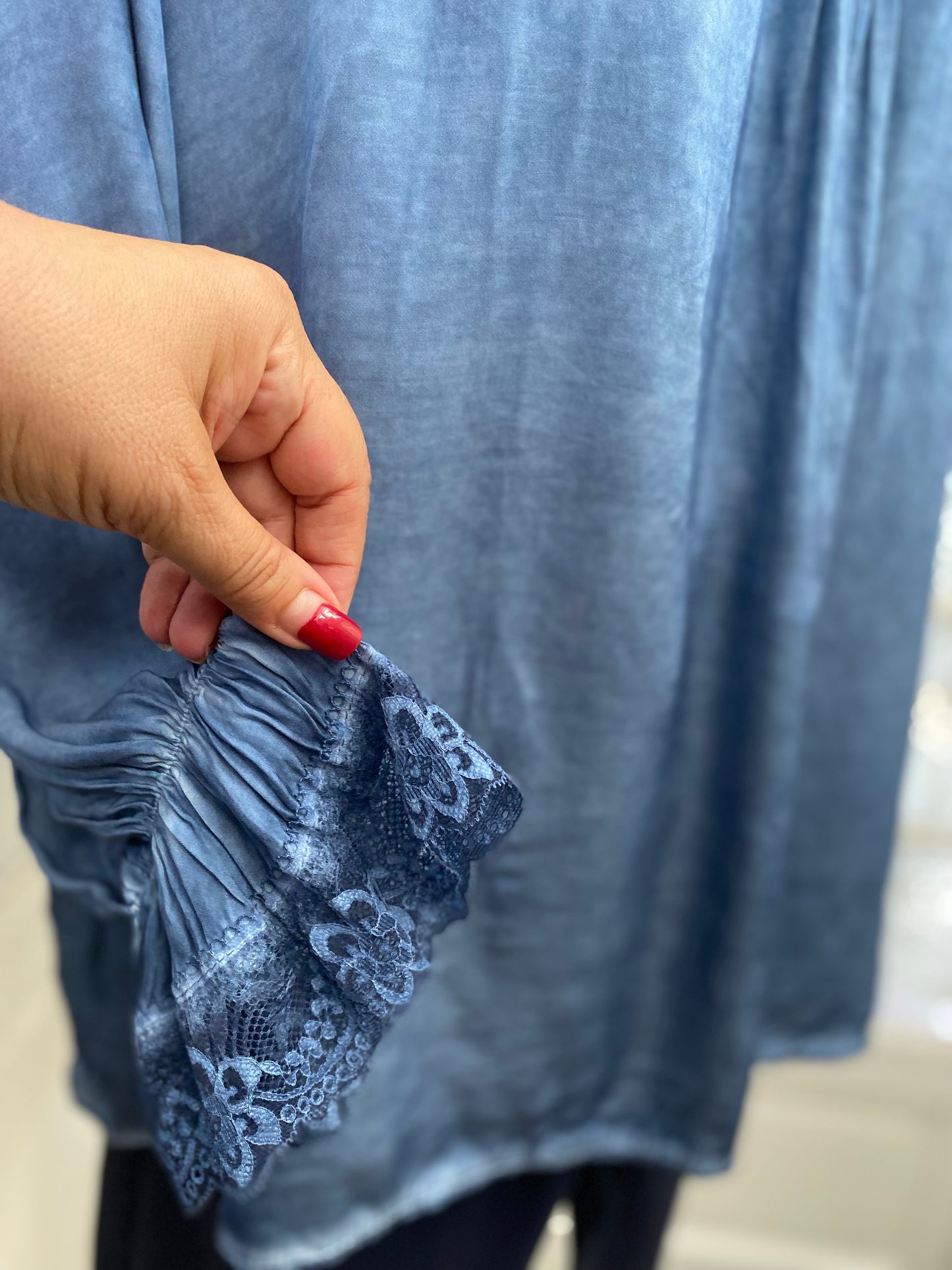 Tunique soie bleu Elisa du 42 au 50
