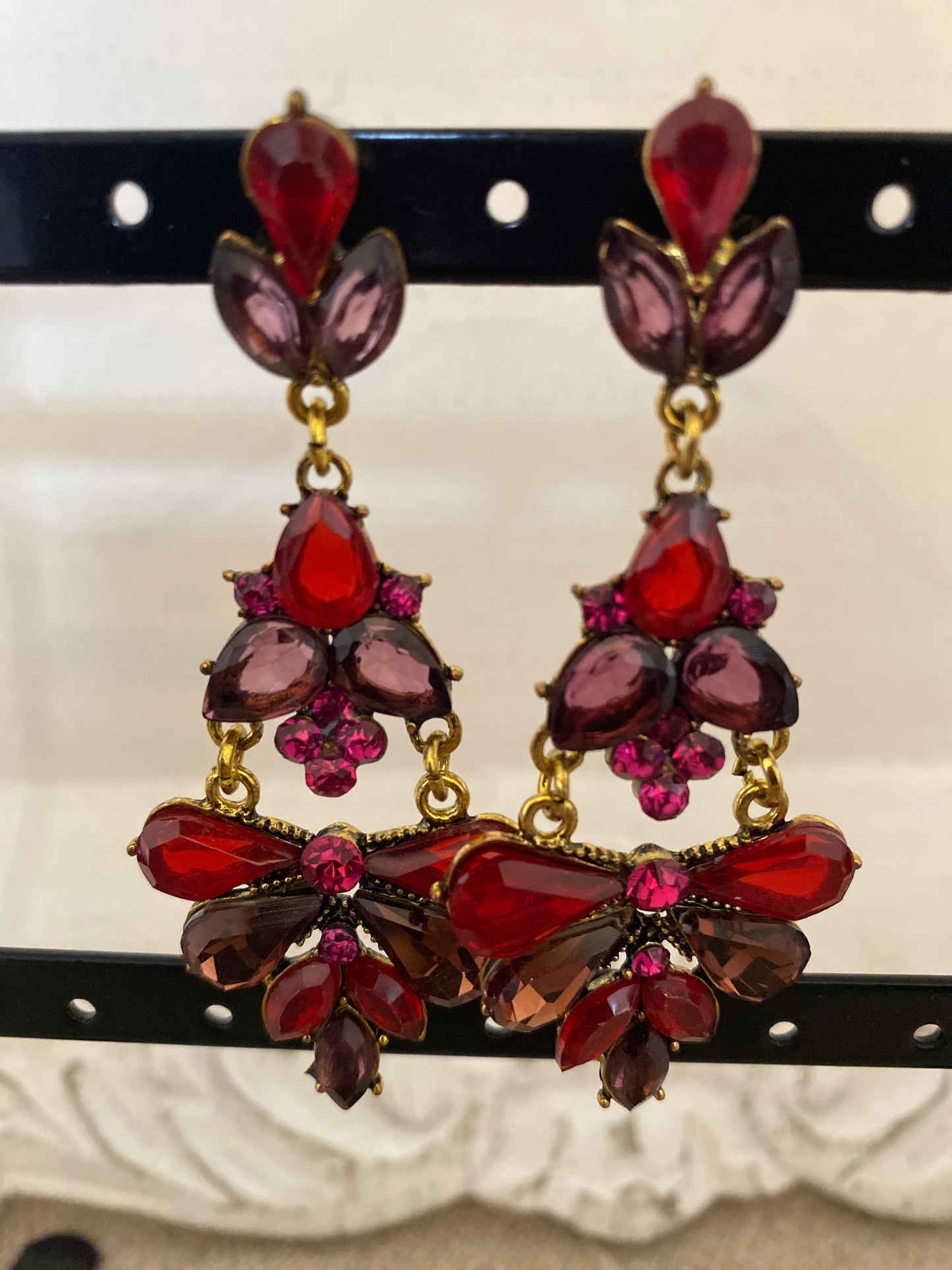 Boucles bordeaux rose