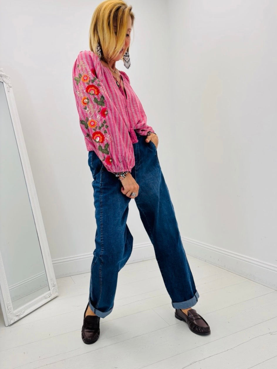 Blouse Sophie rose convient du 46 au 48