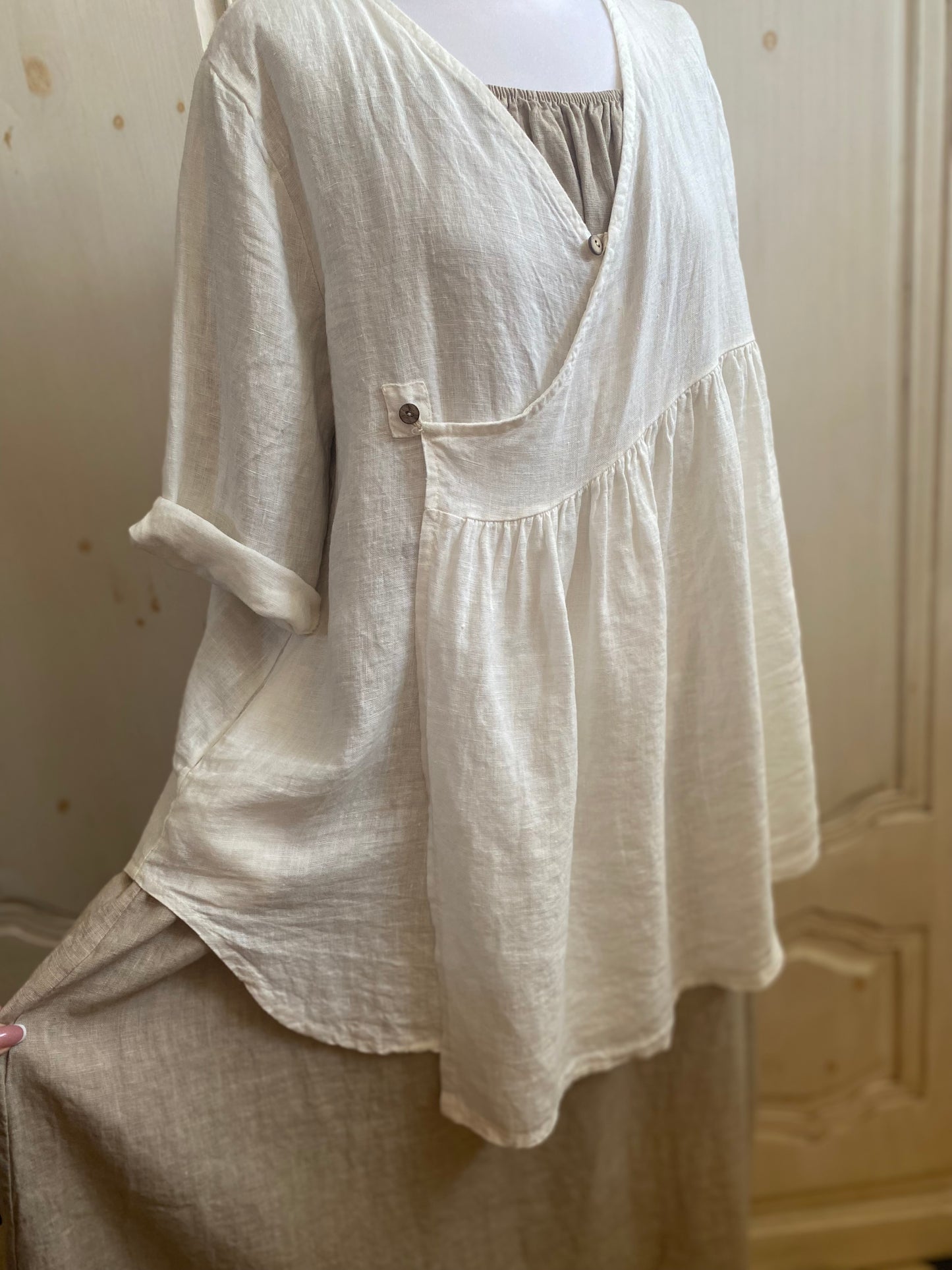 Veste tunique lin Agnès convient du 40 au 44 