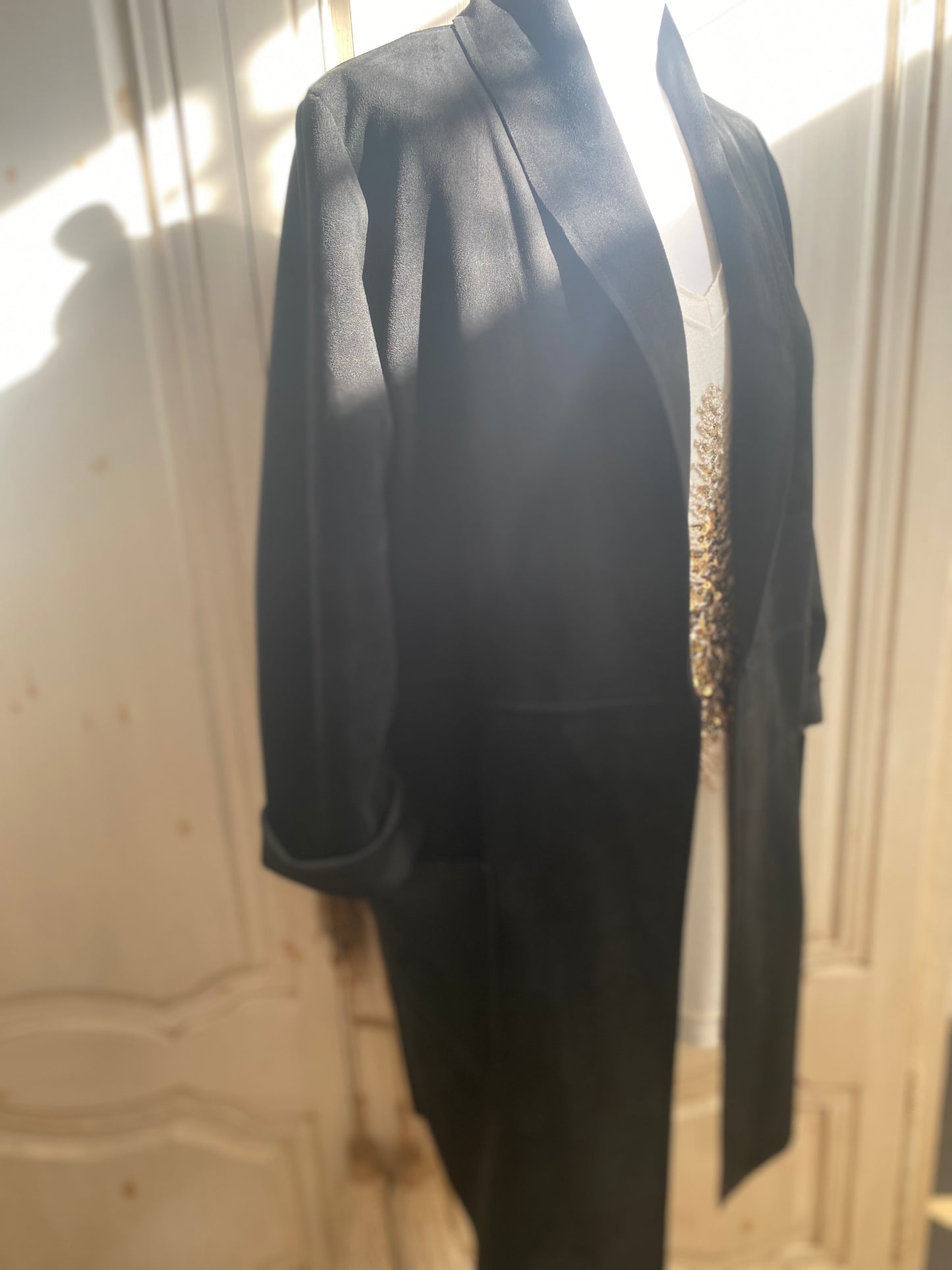 Veste noir suédine convient du 40 au 46