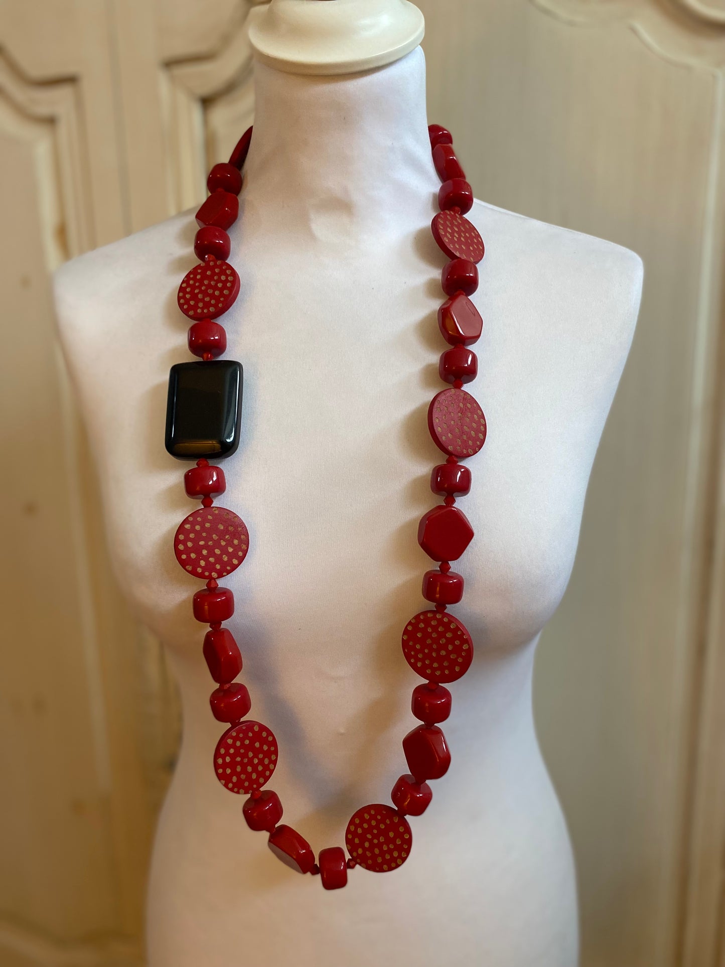 Sautoir Couture rouge