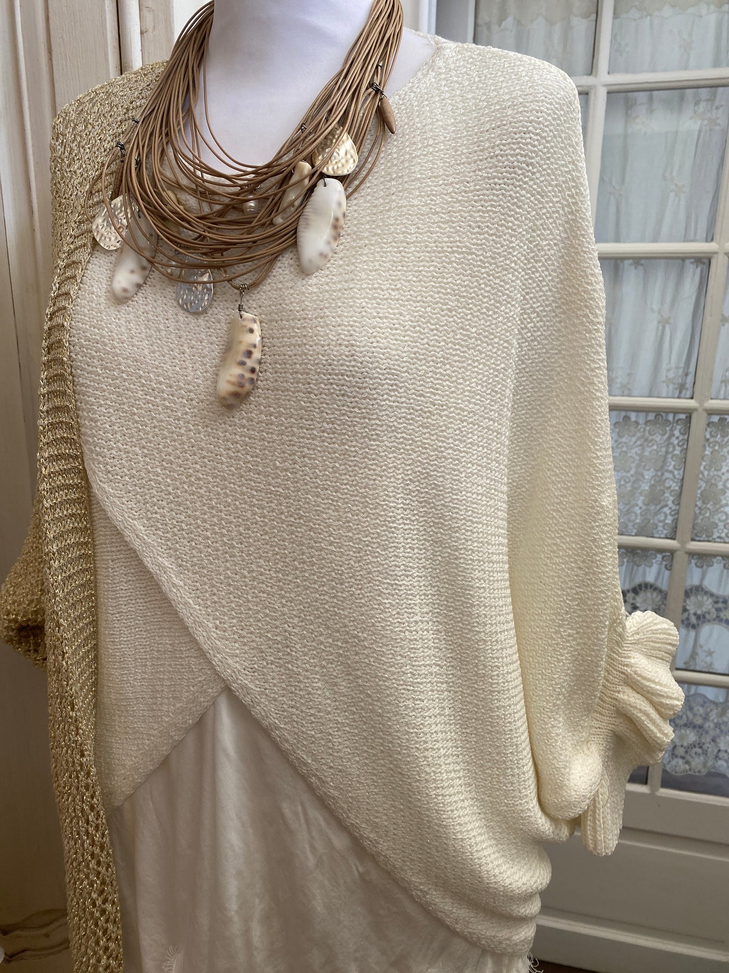 Pull Crème croise TU