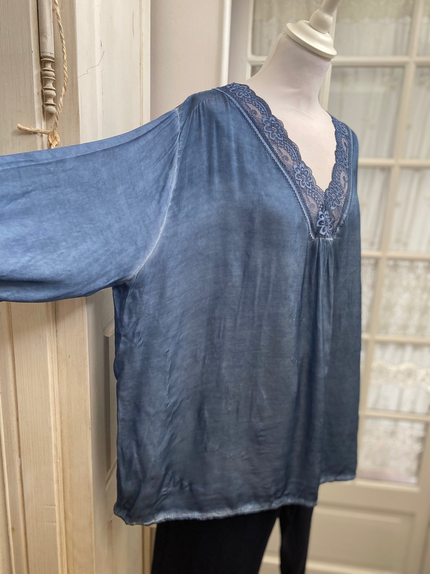 Tunique soie bleu Elisa du 42 au 50