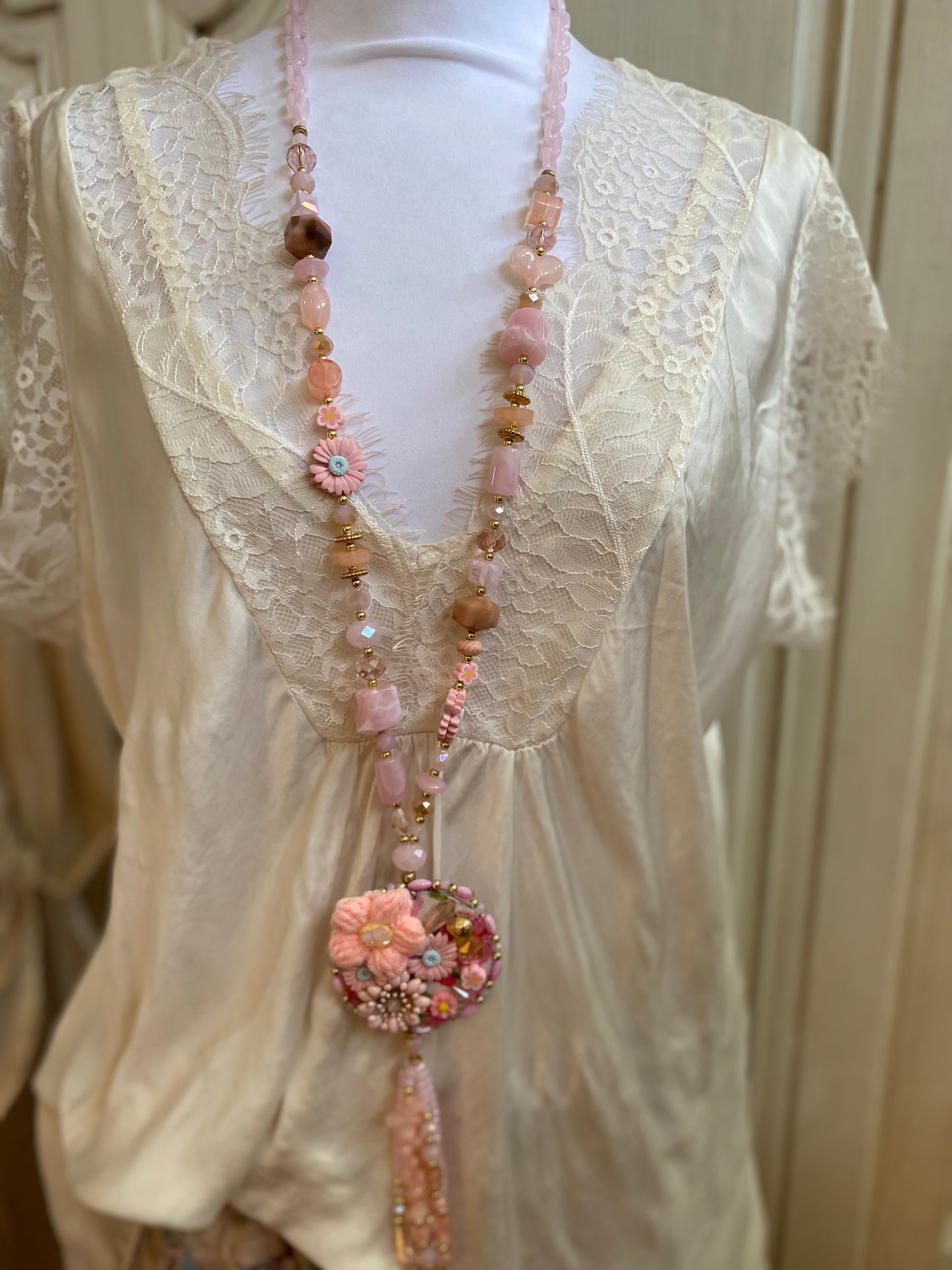 Collier Romance rose