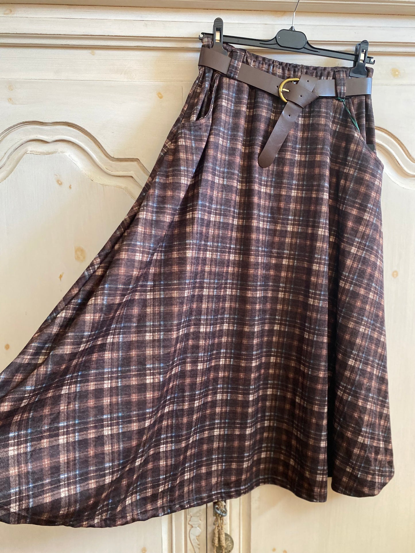 Jupe Écosse marron du 38 au 46