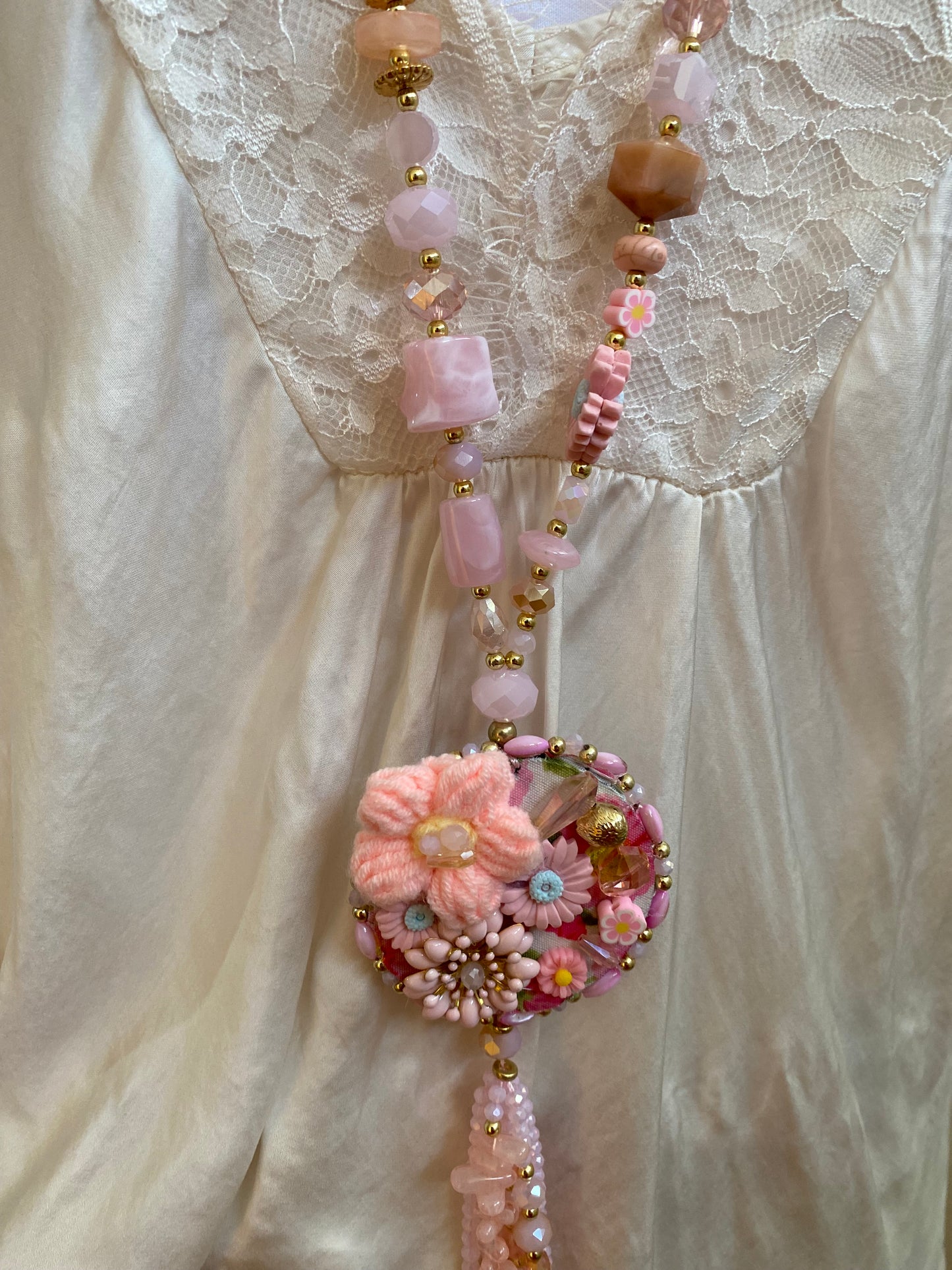 Collier Romance rose