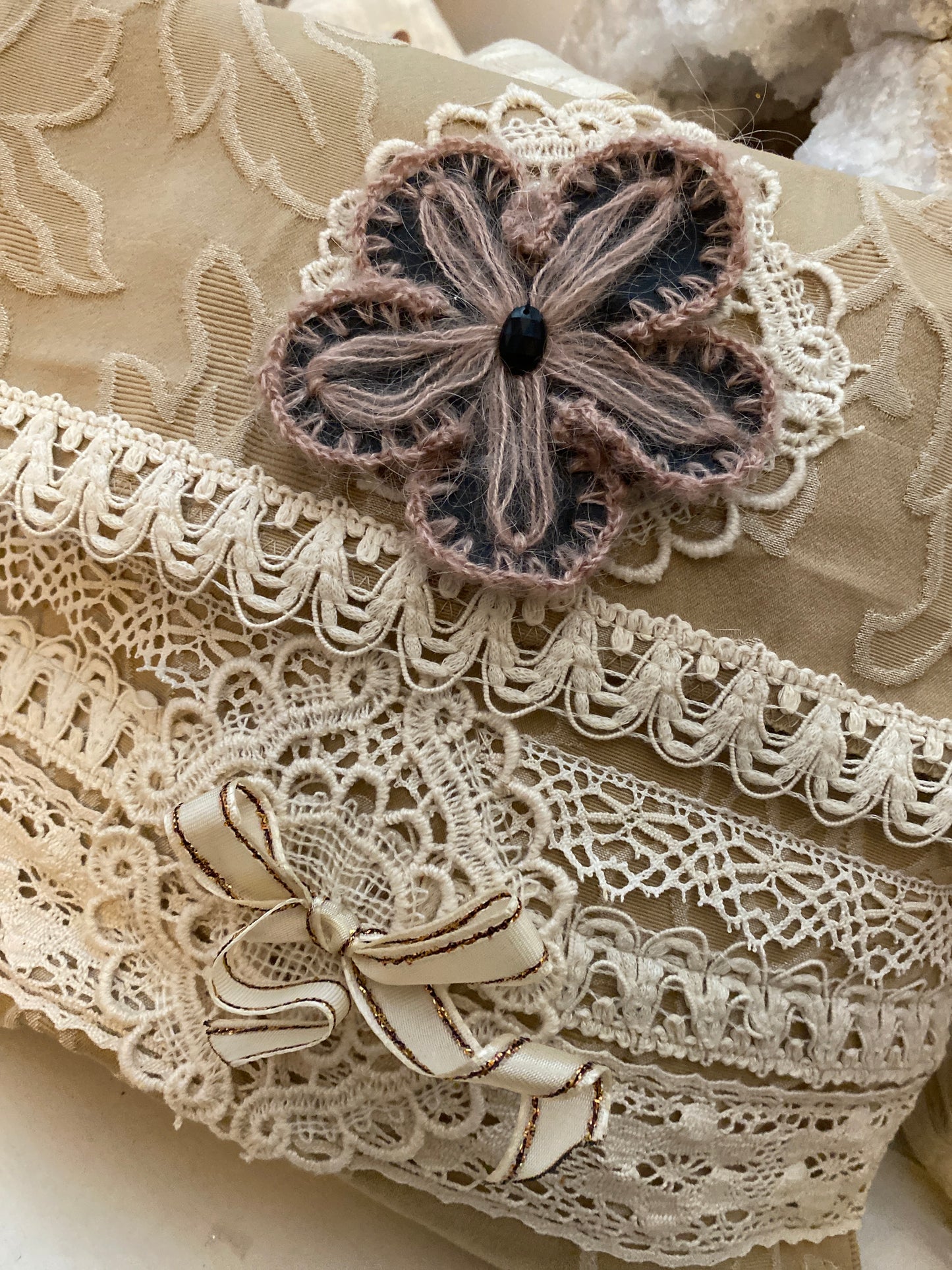 Pochette Taffetas de soie Fleur