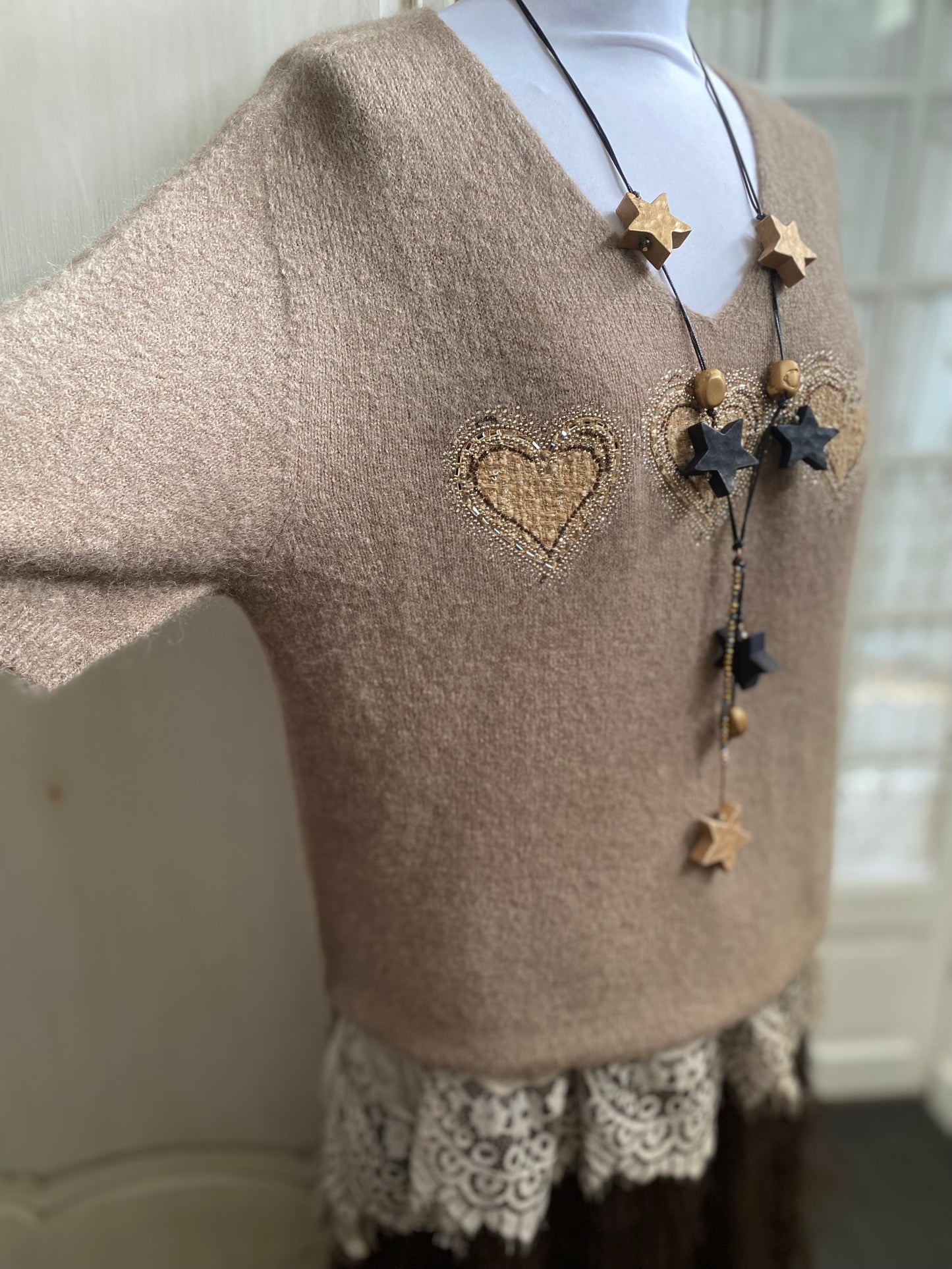Pull 3 cœur chocolat du 38 au 46