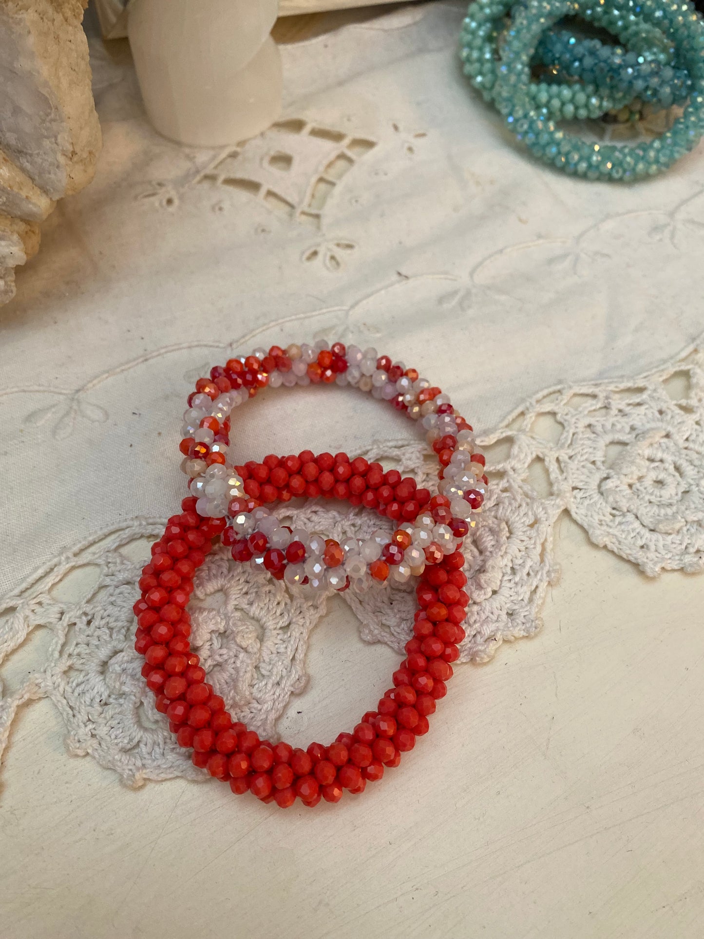 Bracelet torsadé duo Corail