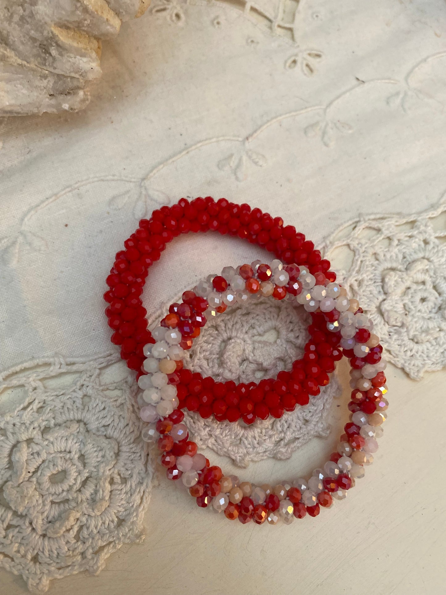 Bracelet torsadé duo Rouge