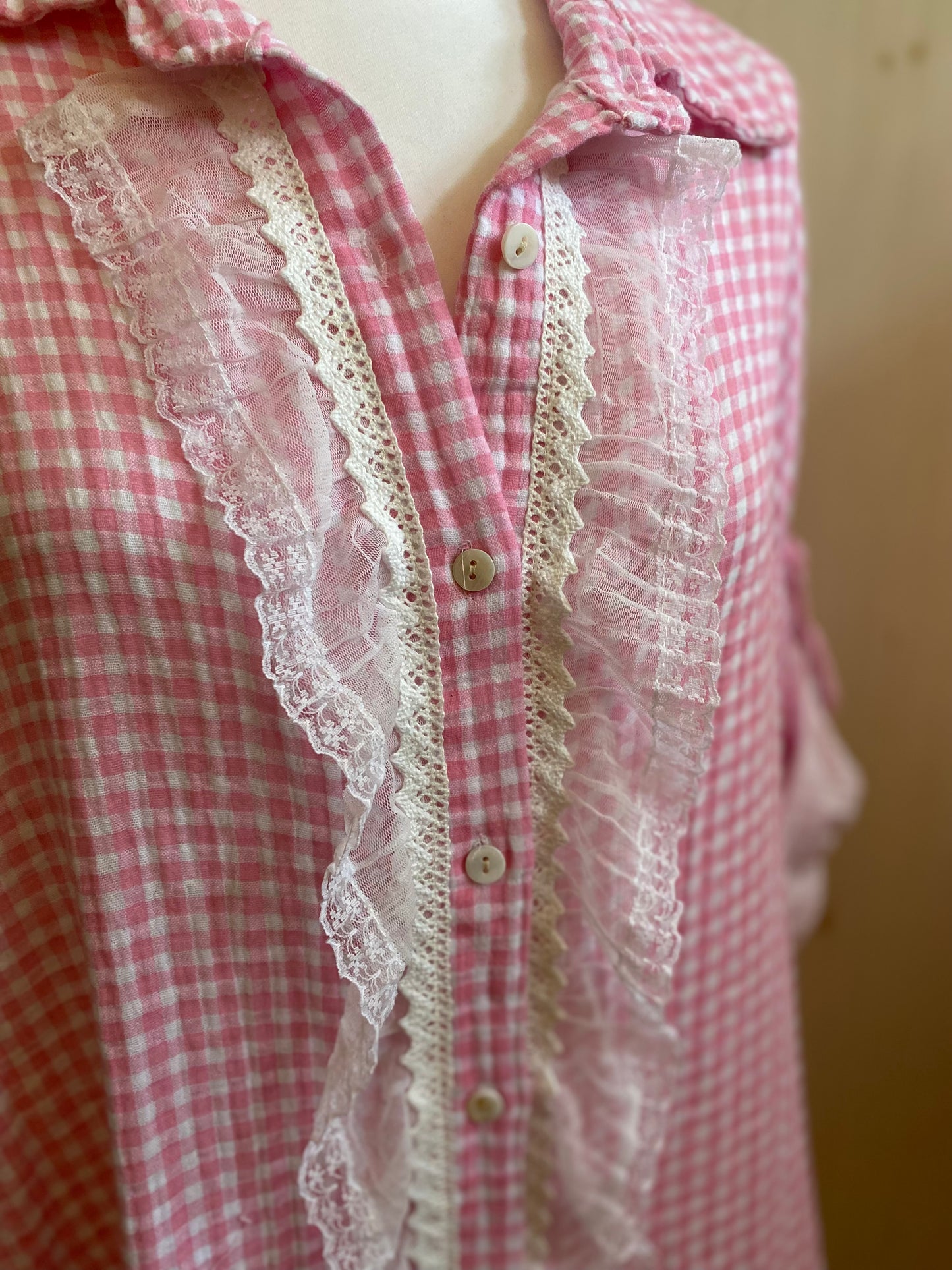 Tunique vichy rose du 40 au 48