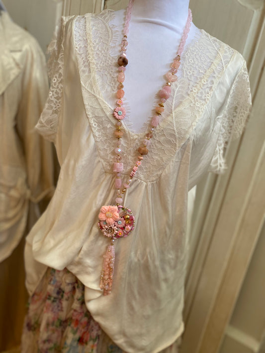 Collier Romance rose