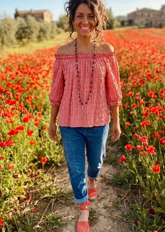 Blouse gaufrée grenadine du 40 au 48