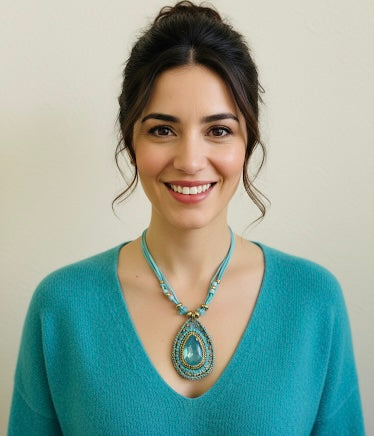 Collier Cristal turquois