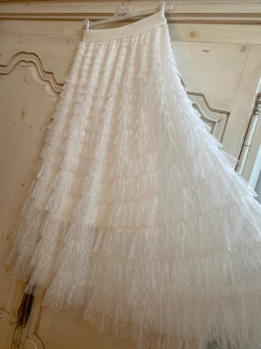 Jupe froufrou Blanche du 38 au 46