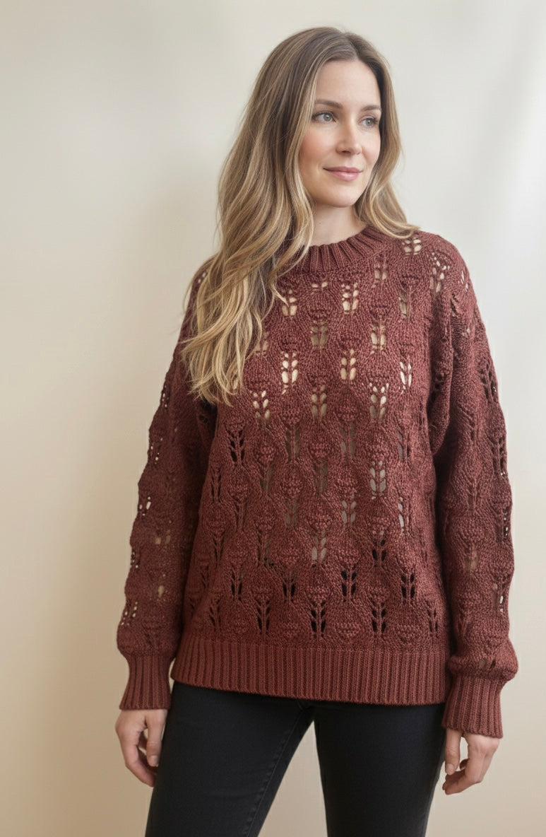 Pulls Leonie brun du 40 au 48 oversize