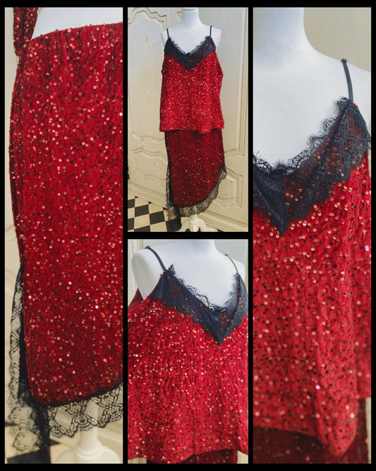Tenue 2 pieces rouge 40 au 46