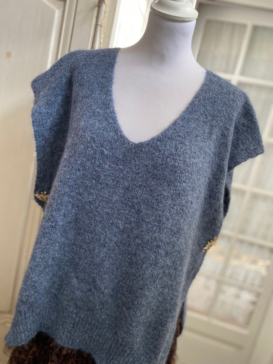Pull soleil bleu du 40 au 48