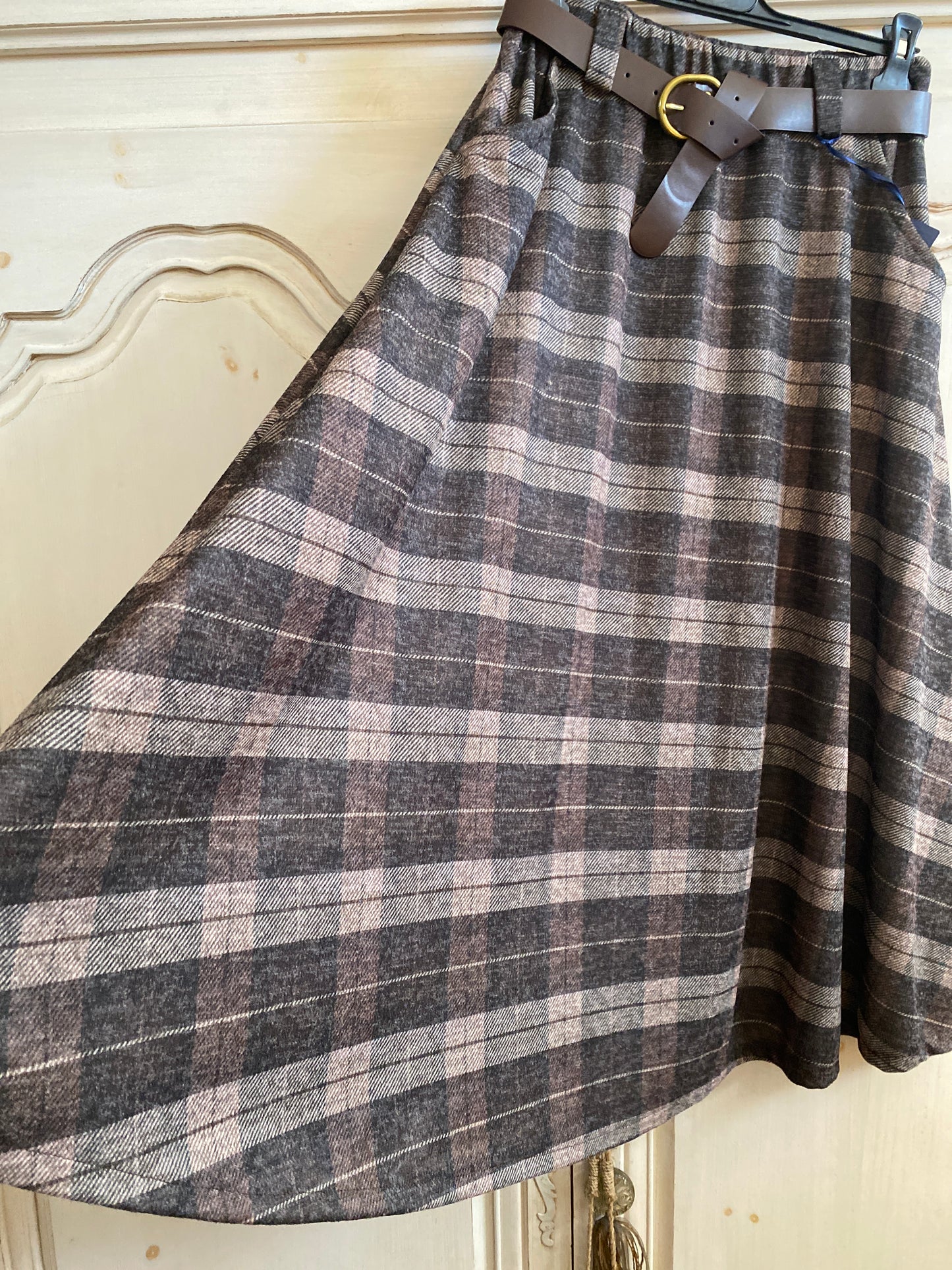 Jupe Écosse taupe du 38 au 46