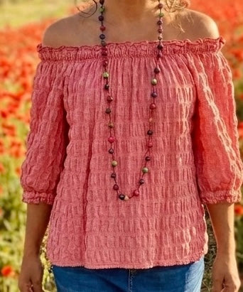 Blouse gaufrée grenadine du 40 au 48