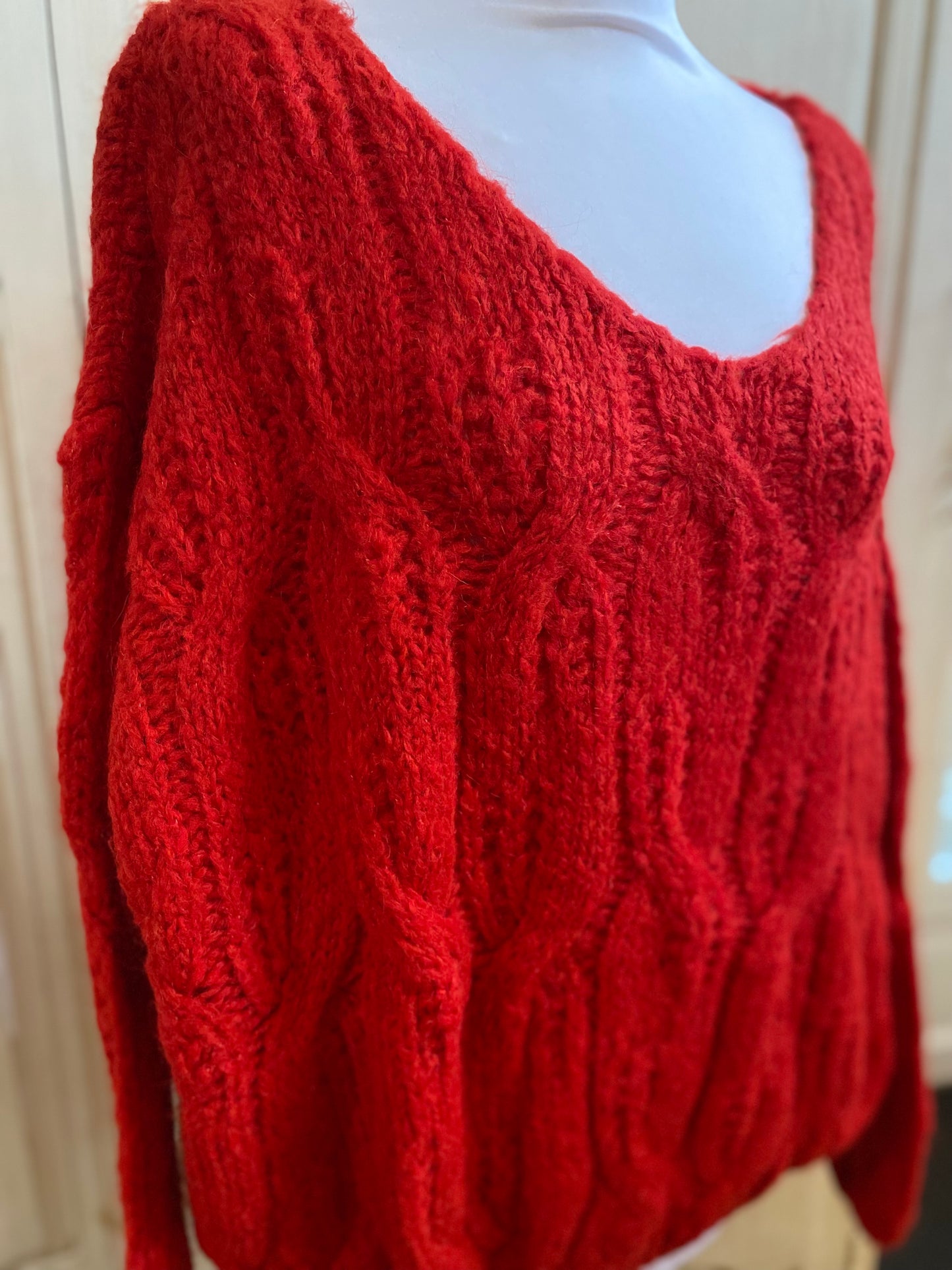 Pulls torsade Rouge du 40 au 50