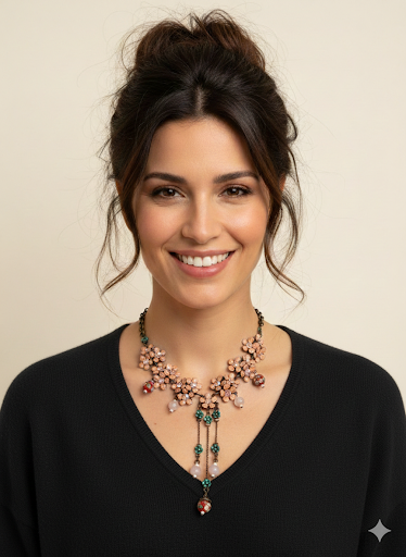 Collier Antoinette rose