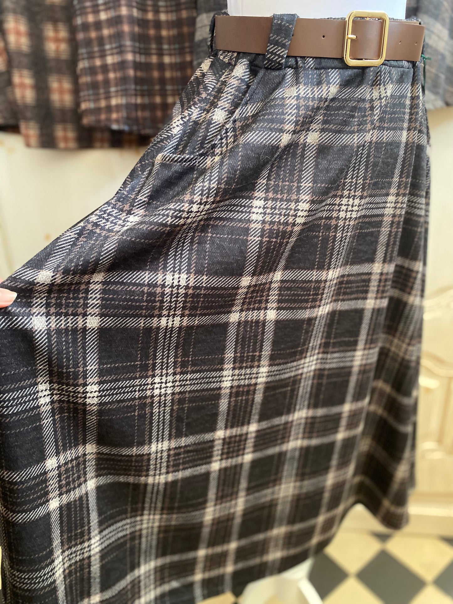 Jupe Écosse gris du 38 au 46