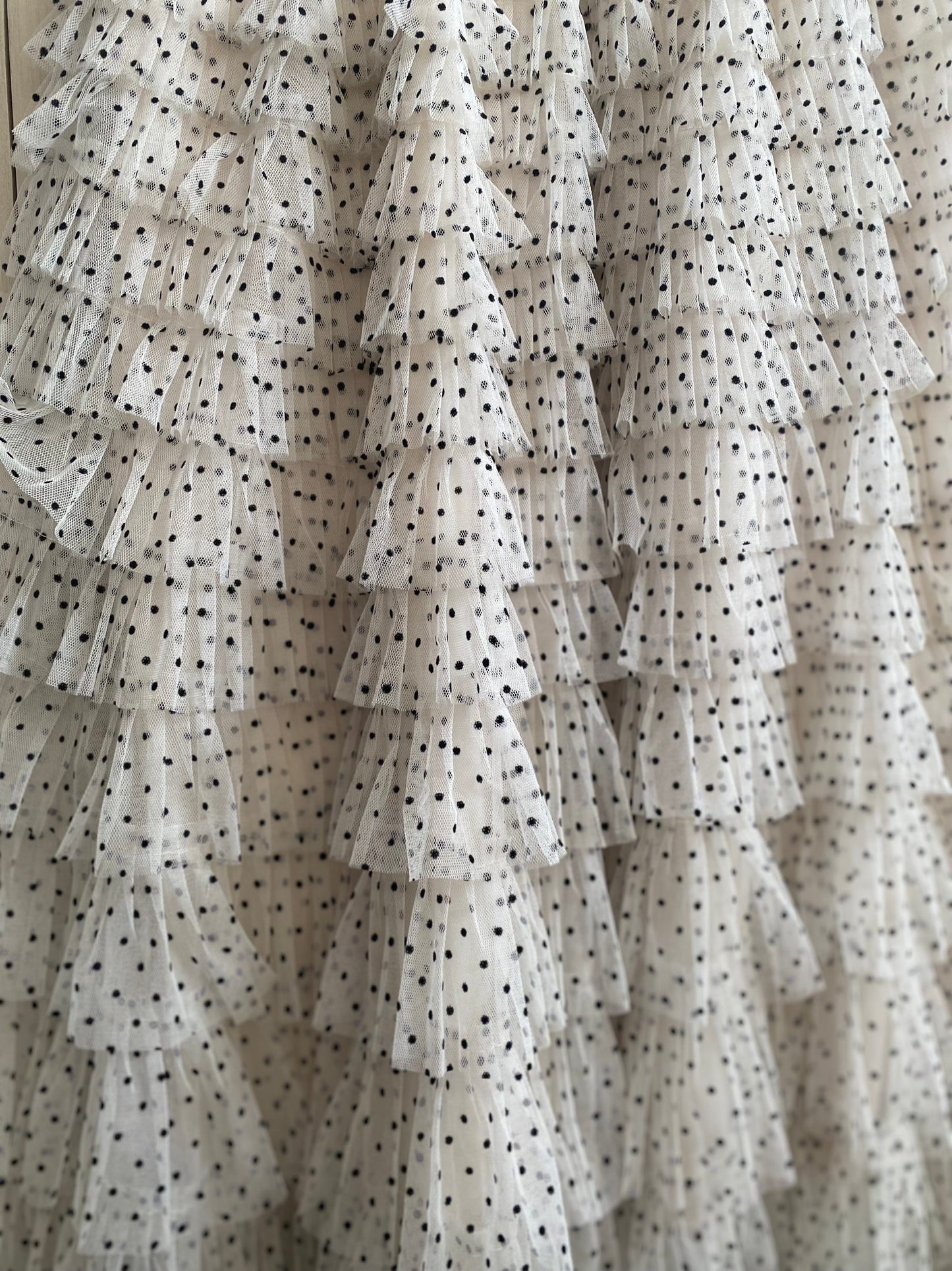 Jupe froufrou pois creme du 38 au 46