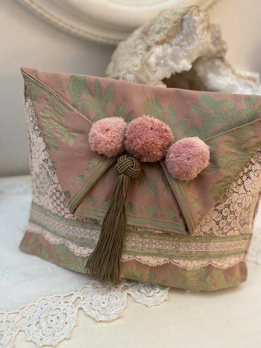 Pochette en Soie épaisse Rose poudre