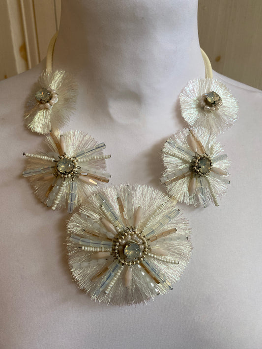 Collier irisé blanc nacre