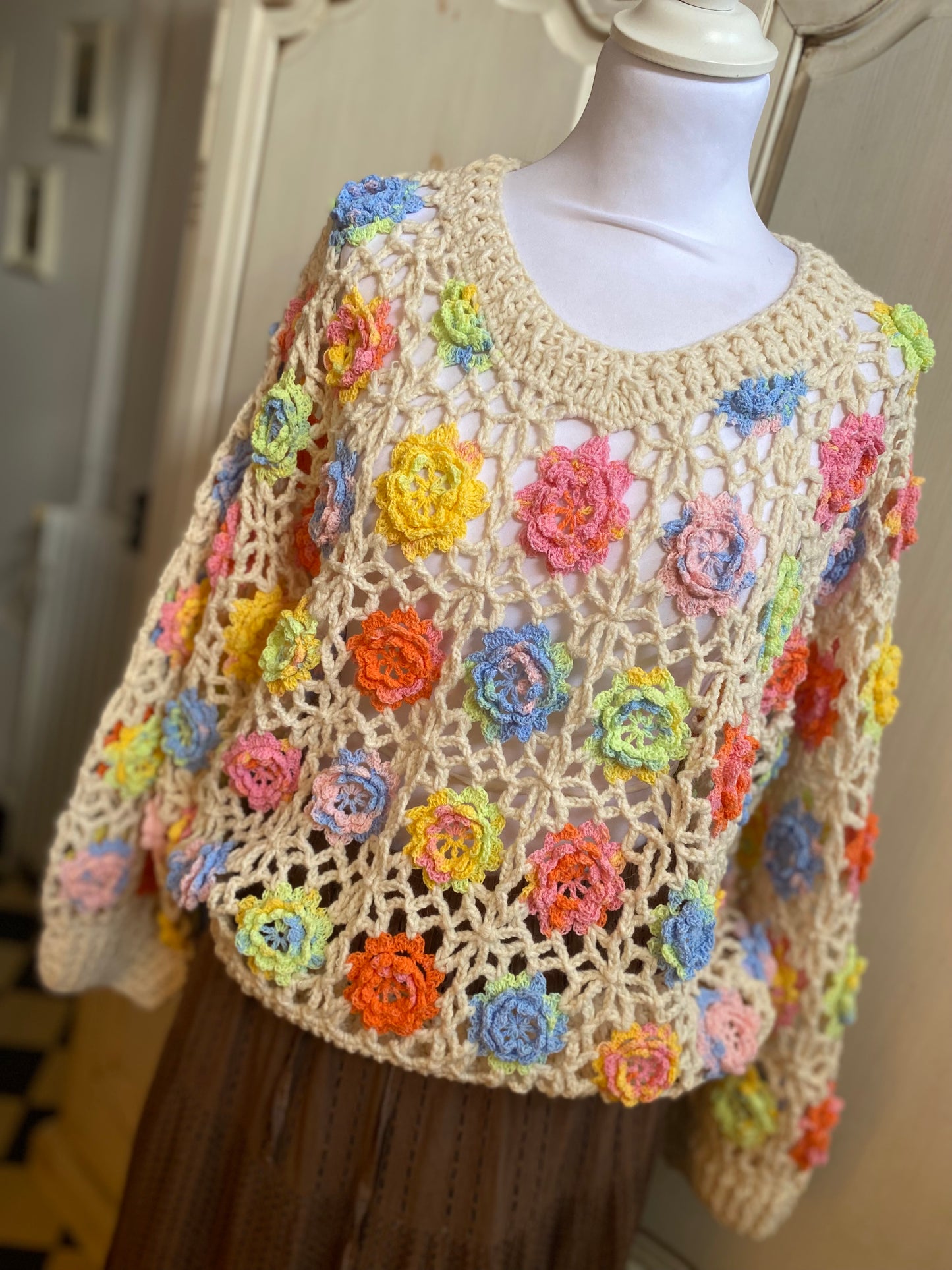 Pull Fleurs du 36 au 46